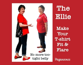 Camiseta Ellie, Tutorial de Costura para Remodelar: Transforme uma peça unissex em feminina (arquivo PDF)