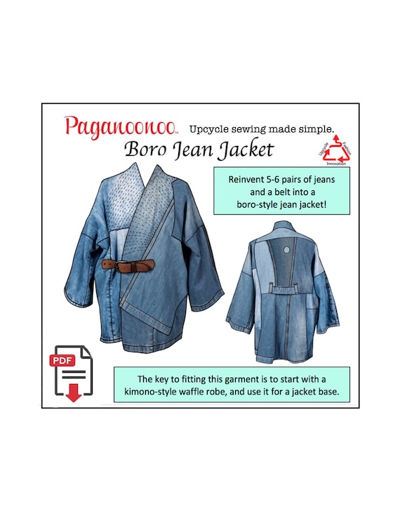 Pdf Upcycle Sewing Instructions Unisex Boro Style Jean Etsy