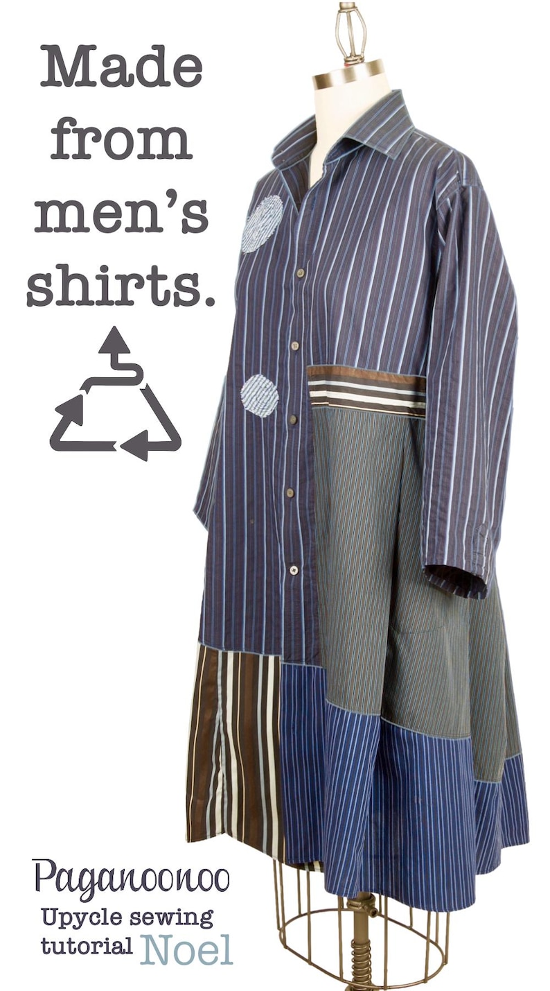 Camisa/Vestido Noel, Tutorial de Costura Upcycle, Design em Blocos de Cor (Molde em PDF) imagem 3