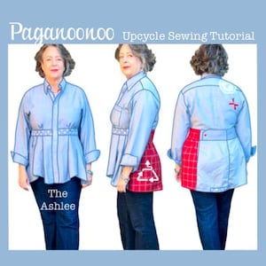 Ashlee shirt, Upcycled  Sewing Tutorial, bonus Judy Flower included (PDF file)
