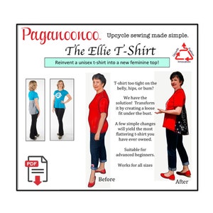 PDF T-shirt Refashion Paganoonoo Ellie, upcycle sewing image 1