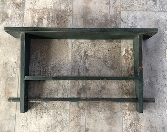 Rustic Country Wood /& Metal 3 tier Wall Shelf Farmhouse Primitive Hanging