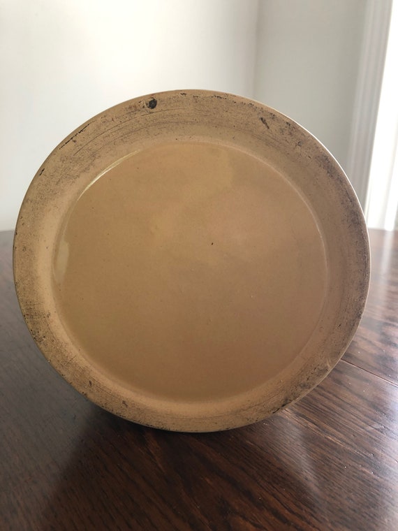 RARE Antique Stoneware Salt Glaze Beige and Brown Whiskey