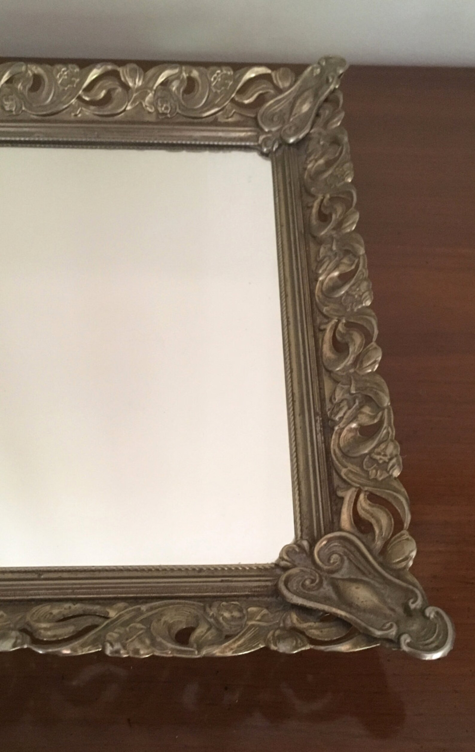 Vintage Large Antique Gold Vanity Mirror/tray Etsy