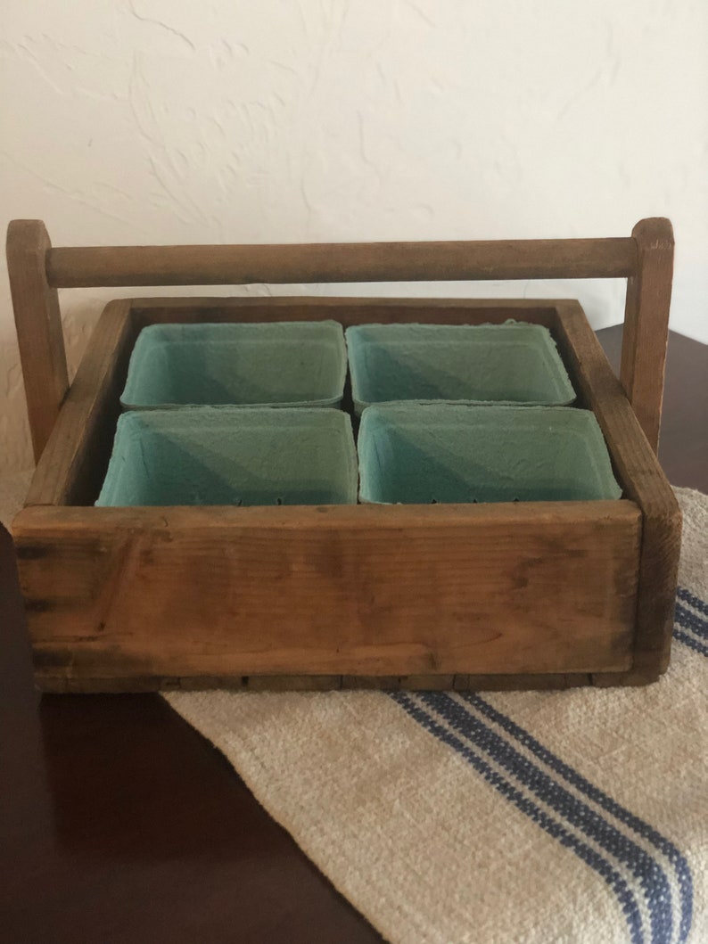 Antique Primitive HandMade Wooden Tote Box For Picking Etsy