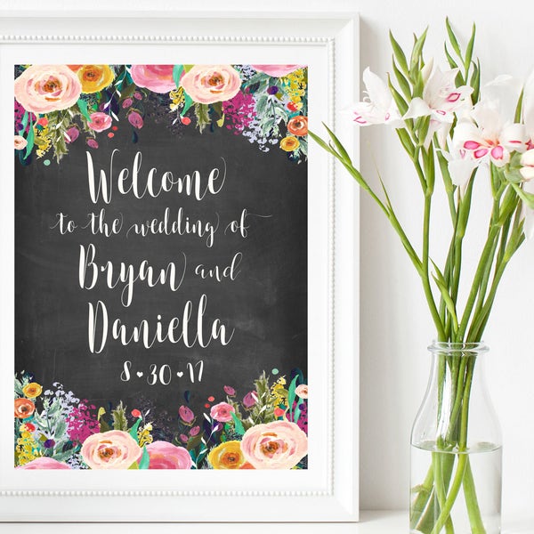 Chalkboard Flowers Etsy