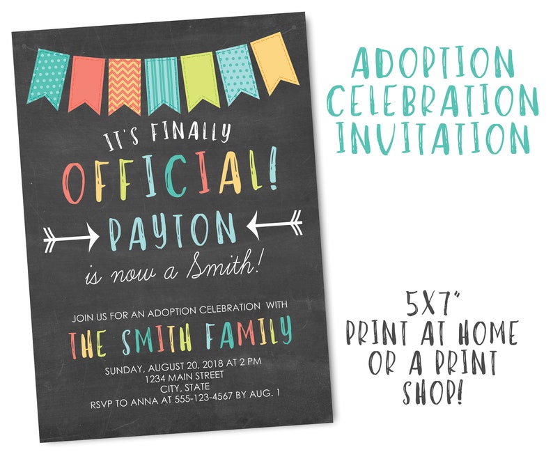 Adoption Party Celebration Invitation & Poster Etsy