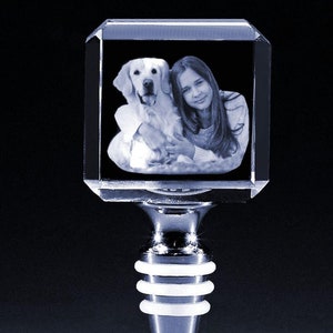 Personalized Wine Stopper, Custom Engraved Bottle Stopper, Wine Stopper Favors, Crystal Wine Stopper Wedding | Crystal Square Shape