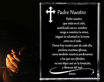 Cristal Religioso 3D Personalizado, Padre Nuestro, El Padre Nuestro, Padre Nuestro, Verso Cristiano, Versículo de la Biblia, Decoración del Hogar, Signo Religioso,