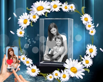 Personalized Mothers Day Gift Photo for Mom, Grandma from Daughter, Son, Husband, 3D Laser Etched Picture, Customized Couples Gifts