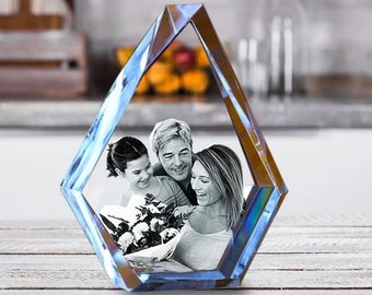 Serie Prestige de cristal con foto 3D personalizada, regalo de boda con foto grabada en vidrio, decoración de vidrio para el hogar, luz de noche con foto personalizada, bloque de vidrio