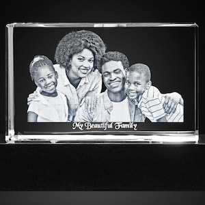 Beautiful Family Portrait, Crystal Gift for Mother&#39;s Day, Personalized Mother&#39;s Day Gift, 3D Crystal Picture | 3D Photo Crystal Bricks
