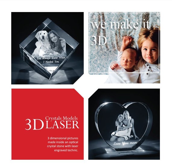 3D CRYSTAL PHOTO, Cadre photo gravé, Photo Gravure, Cadeau des  petits-enfants, Cadeau 3D en brique de verre Cadeau dimage réfléchi  personnalisé pour les amoureux -  Canada