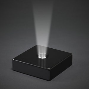3D Crystal Glass Trophy Laser LED Wooden Small Light Stand Base Display