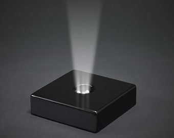 3D Crystal Glass Trophy Laser LED Wooden Small Light Stand Base Display