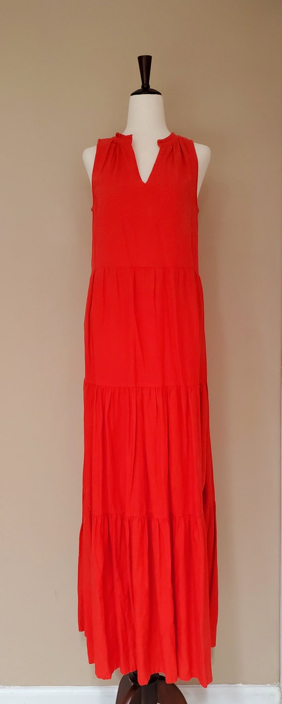 Red  Linen Dress / Maxi dress / Women Dress / XS … - image 5