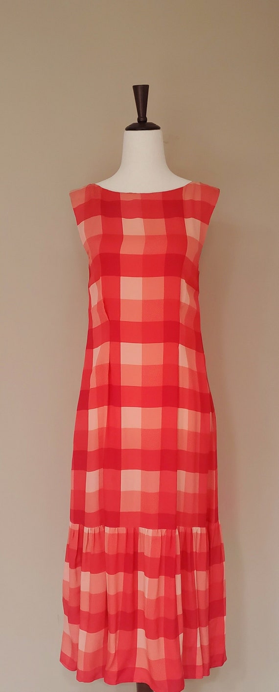 Red gingham dress / Women Dress / Small size / Bea