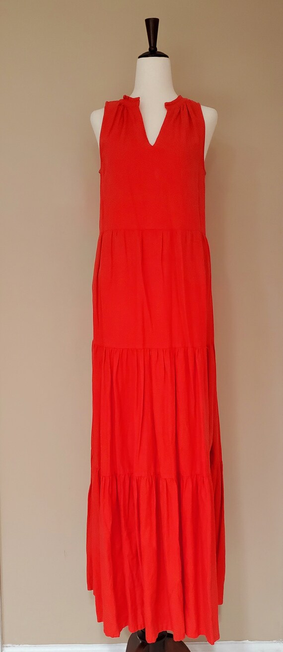 Red  Linen Dress / Maxi dress / Women Dress / XS … - image 3