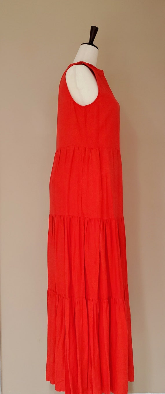 Red  Linen Dress / Maxi dress / Women Dress / XS … - image 4