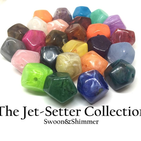 Acrylic Beads, The Jet-Setter Collection, 22mm beads, Colorful beads, Multi-Color Beads, Gemstones, Chunky Beads, Beaded Jewelry