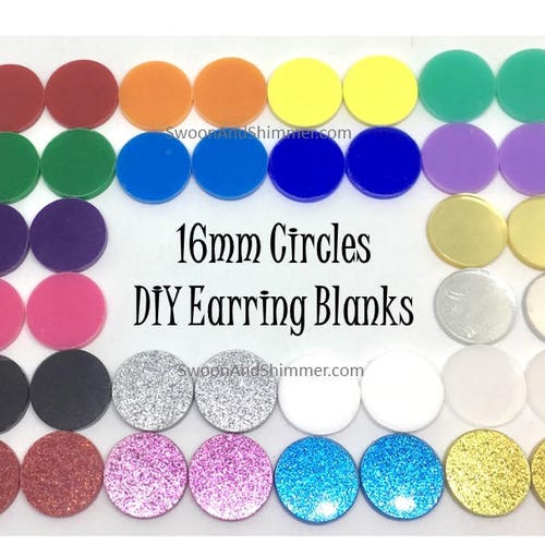 Acrylic Earring Blanks 16mm Earring Circles Monogram Etsy
