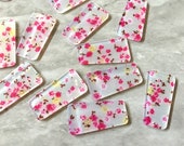 Cherry blossom Pink FLORAL resin Tortoise Shell resin Acrylic Blanks Cutout, earring pendant jewelry making, 38mm 1 Hole earring blanks
