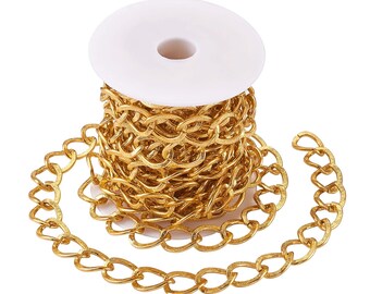 WHOLESALE 16 Feet Gold Curb Chain, Sale Chain, Gold Chain, Linked Chain, Clearance Chain, Jewelry Supplies, Jewelry Making