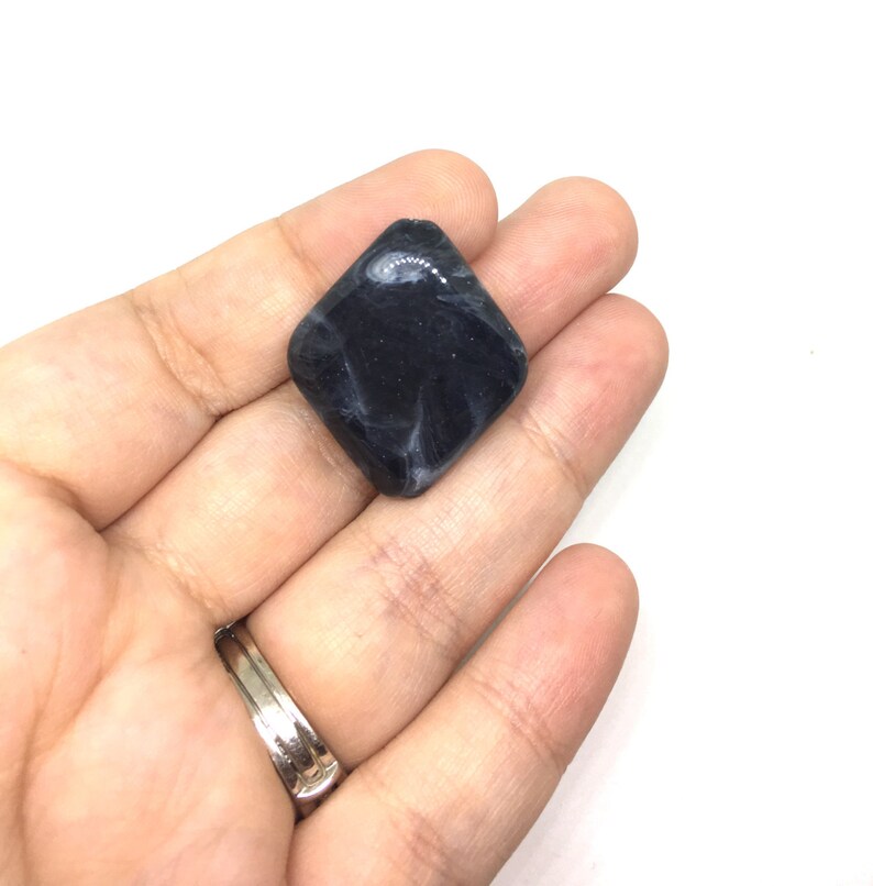 32x27mm Beads bracelet necklace earrings The Diamond Collection big acrylic beads jewelry making beads dark beads Black Beads