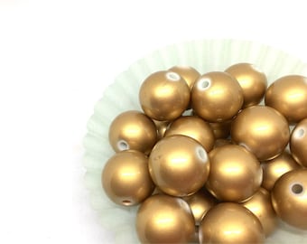 Gold Ball Beads, 18mm gold beads, metallic beads, round gold beads, circle beads, round circular beads, gold necklace, gold jewelry, gold