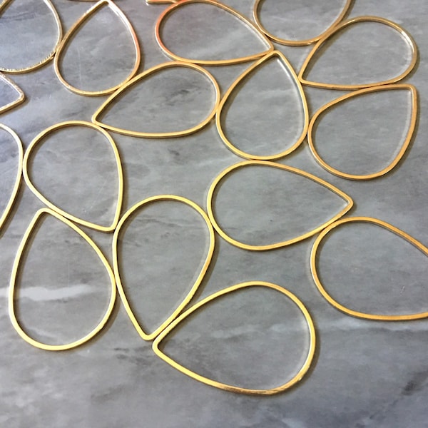 Gold Thin Wire Oval 32mm for earrings, gold circle blanks, DIY gold earring jewelry round gold earrings, geometric boho long necklace