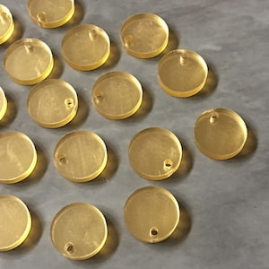 Gold Mirror Acrylic Blanks, 12mm earring circles, dangle beads monogram earrings, acrylic blanks, circular earrings, acrylic circles