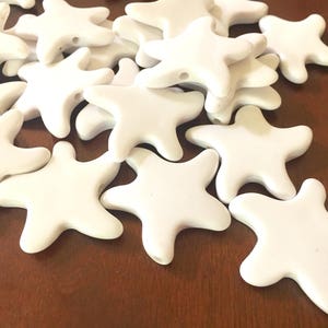 XL White Starfish Beads, white beads, chunky necklace, DIY jewlery, wire bangles, jewelry making, bangle bracelets, mermaid jewelry, star