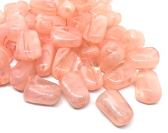 Creamy Peach 21mm Beads, geometric acrylic beads, bracelet necklace earrings, jewelry making, acrylic bangle beads, coral pink beads