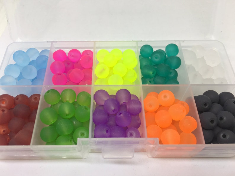 Bead Kit 10 Color Jelly Bead Set 8mm Neon Beads Bead Etsy