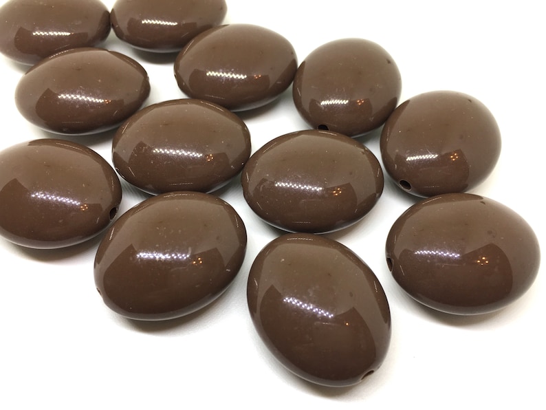 oval beads chunky statement necklace jewelry making wire bangle Chocolate Brown 31mm acrylic beads large acrylic bead QUEEN Collection