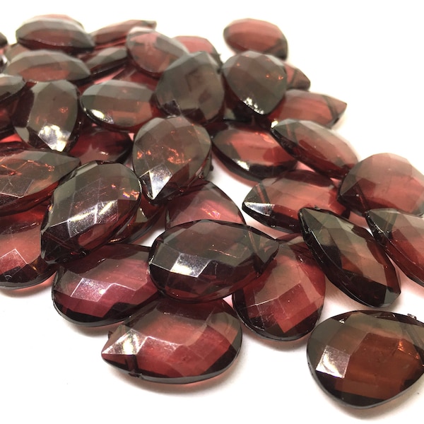 Maroon Teardrop shape top drilled acrylic beads, marsala beads, 22mm beads maroon, teardrop necklace, dark red beads, maroon jewelry