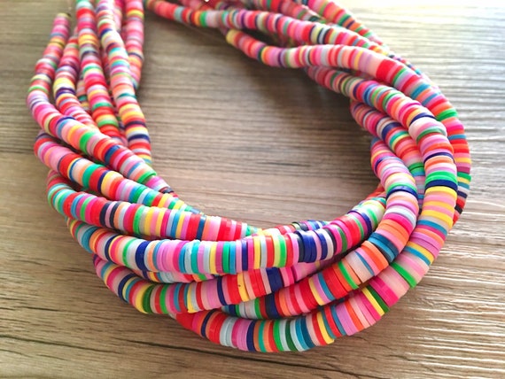 Rainbow 6mm WHOLESALE Rubber Disc Beads, 15 Strand Heishi Beads, Colorful  Round Polymer Beads, Colorful Pride Clearance Beads, Donut Beads 