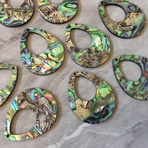 Abalone Shell Green Black Acrylic Blanks Cutout, earring pendant jewelry making, 39mm jewelry, 1 Hole earring blanks, geode agate