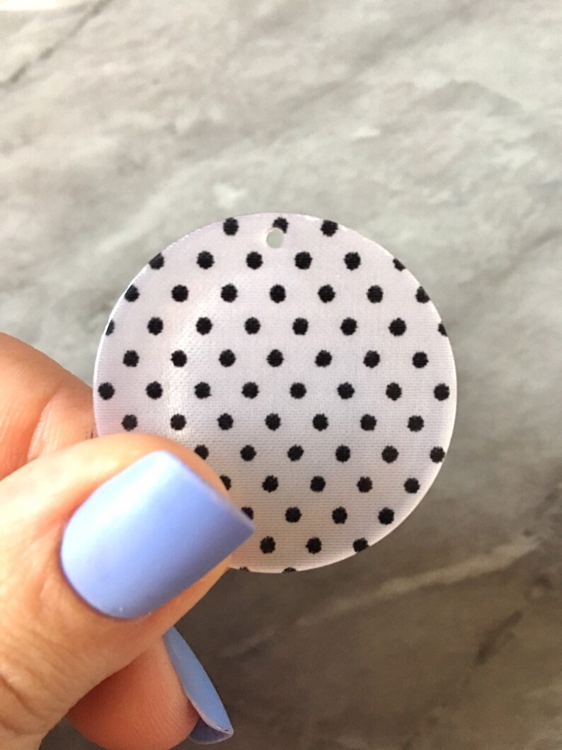 Black & White Polka Dot in Clear Resin Acrylic Blanks Cutout Etsy