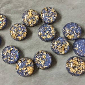 Periwinkle Blue Gold Foil Resin 12mm Druzy Cabochons, jewelry making kit earring set, diy jewelry, druzy studs, 12mm Druzy stud earrings