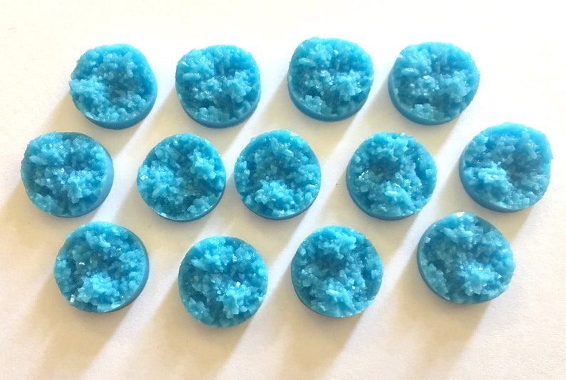 12mm Druzy Cabochons, Ocean Blue, jewelry making kit, earring set, diy jewelry, druzy studs, 12mm Druzy, cabochon, stud earrings, blue image 3