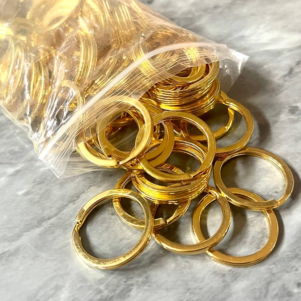 WHOLESALE 100 round split ring circles, sale beads, clearance beads jewelry making earrings bracelet necklace, keychain making gold rings