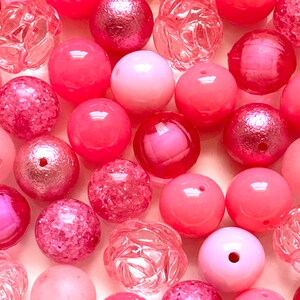 Bead Soup Colorful 20mm round beads, 50 gumball beads, bubblegum chunky beads necklace jewelry, girls necklace round Womens ball beads