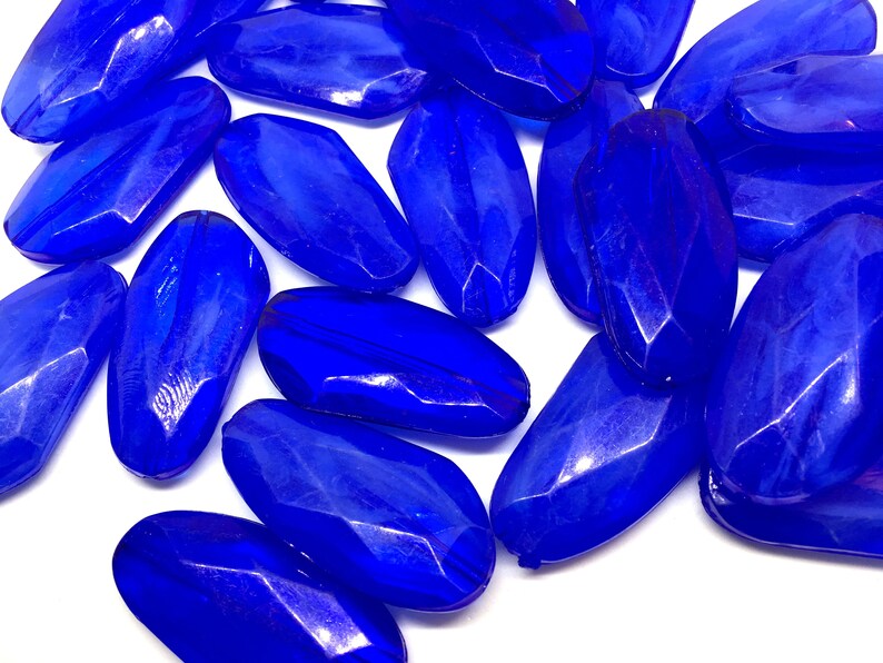 Large ROYAL BLUE Gem Stone Beads SUNSET Collection Acrylic Etsy