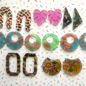 WHOLESALE Last Chance Acrylic laser cut Earring Blanks, pierced ear stud blank pieces