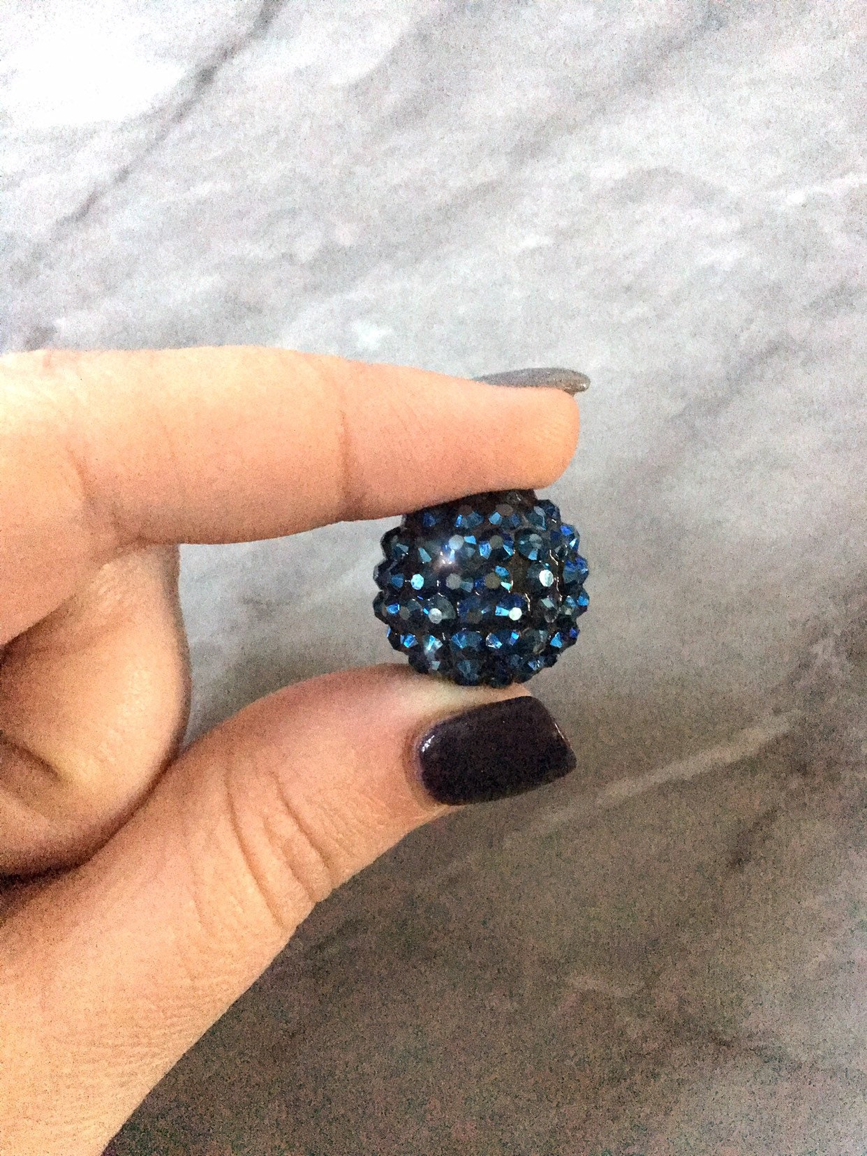 Navy Blue 19mm Round beads dark blue beads circular beads | Etsy