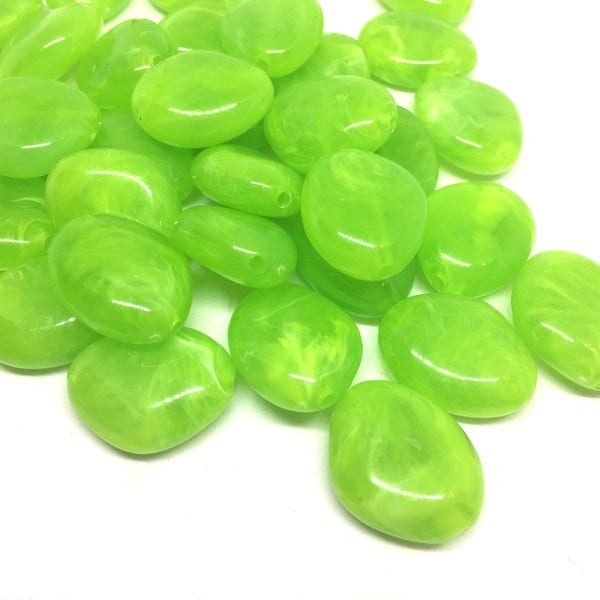 Key Lime Green Beads, The Princess Collection, 25mm Beads, big acrylic beads, bracelet necklace earrings, jewelry making, green jewelry