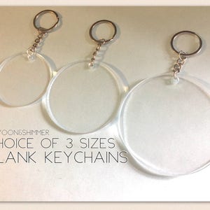 Blank Keychains, 2 2.5 3 Inch Designs, circular keychains, acrylic blanks, monogram keychain, acrylic circles, keychain charm, lanyard key