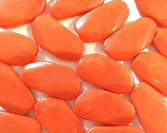 Large ORANGE PEEL Stone Beads - Acrylic Beads that look like stained glass for Jewelry Making-Necklaces, Bracelets, or Earrings 45MM