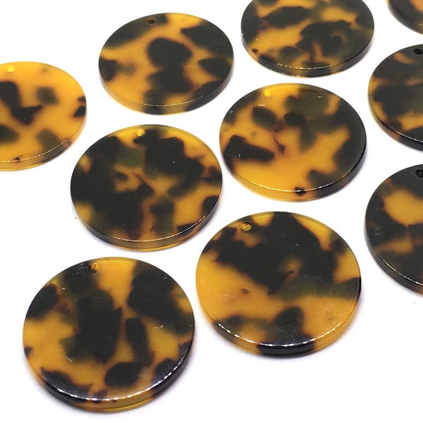 Tortoise Shell Acrylic Blanks Cutout, Circle blanks, earring bead jewelry making, 30mm circle jewelry, 1 Hole circle bangle single hole